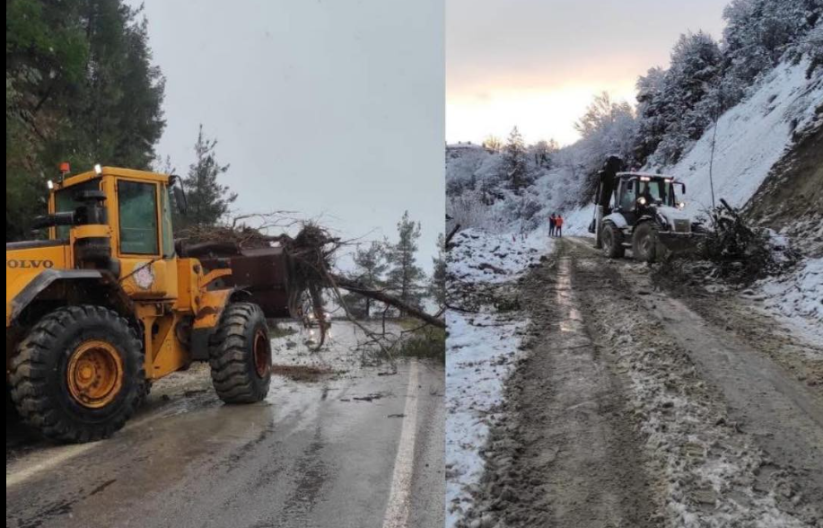 İnebolu-Abana ve İnebolu-Doğanyurt karayollarında peş peşe meydana gelen heyelanlar ulaşımda