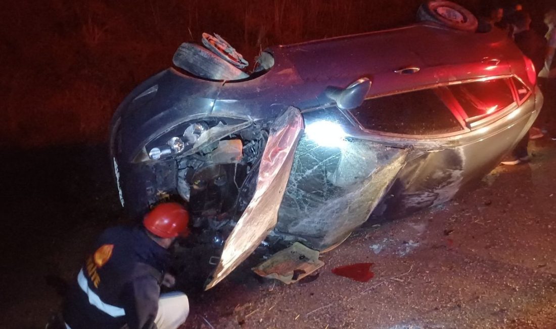Bolu’nun Yeniçağa ilçesinde kontrolden çıkan otomobilin takla atması sonucu meydana