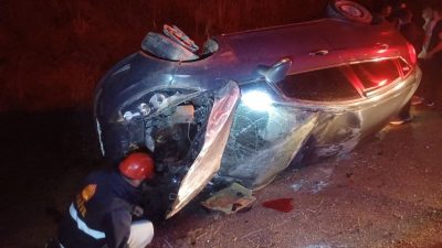 Bolu’nun Yeniçağa ilçesinde kontrolden çıkan otomobilin takla atması sonucu meydana