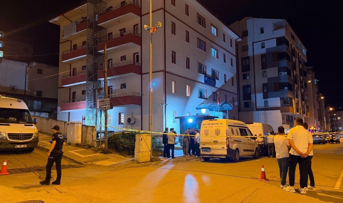 Trabzon’un Arsin ilçesinde İlçe Emniyet Müdürlüğü binası yanında bulunan araçların