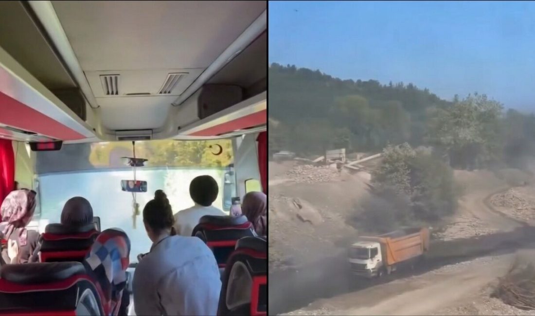 Kastamonu’nun Cide ilçesinde Aydos mevkiinde seyir halindeki hafriyat kamyonunun balataları