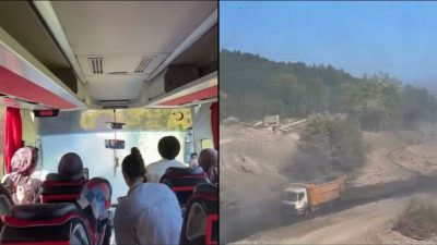 Kastamonu’nun Cide ilçesinde Aydos mevkiinde seyir halindeki hafriyat kamyonunun balataları